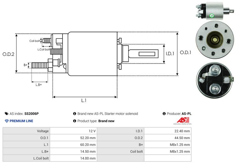 AS-PL SS2006P Solenoid Switch, starter