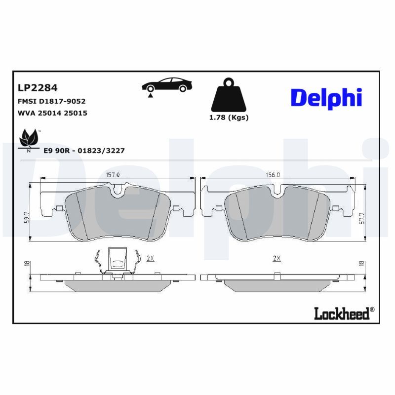 Piduriklotsi komplekt, ketaspidur, DELPHI LP2284