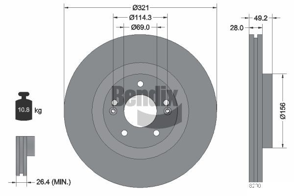 BENDIX Braking féktárcsa BDS1547HC