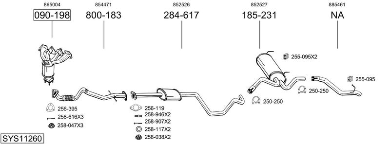 BOSAL kipufogórendszer SYS11260