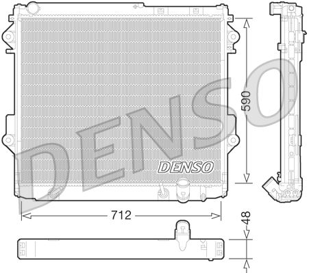 Радіатор, система охолодження двигуна, Denso DRM50075