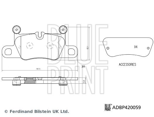 BLUE PRINT ADBP420059 Brake Pad Set, disc brake