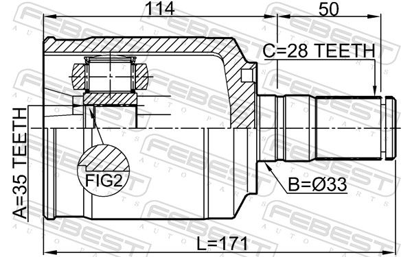 FEBEST 1211-CMATLH Joint Kit, drive shaft