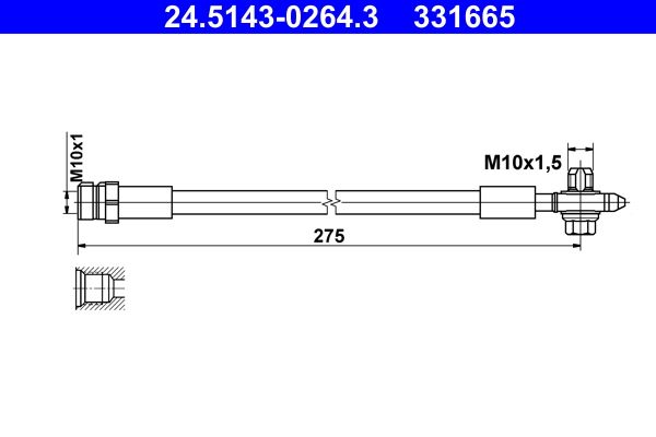 ATE fékcső 24.5143-0264.3