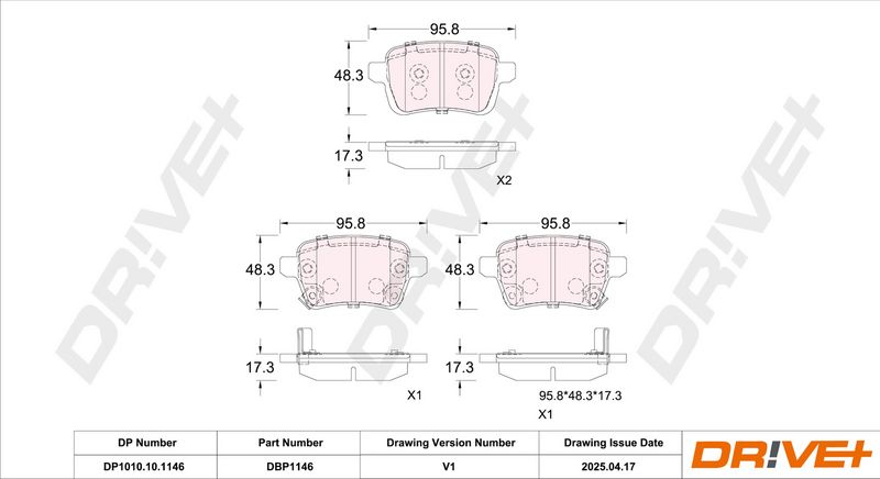 Set placute frana,frana disc DP1010.10.1146 Dr!ve+