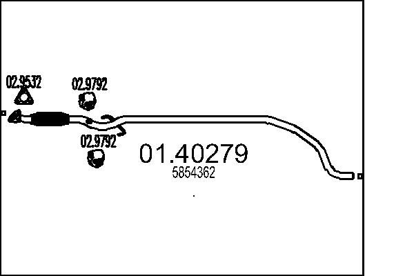 MTS kipufogócső 01.40279