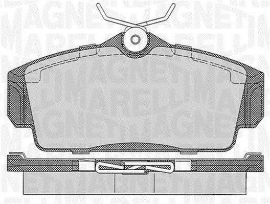 Комплект гальмівних накладок, дискове гальмо, Magneti Marelli 363916060344