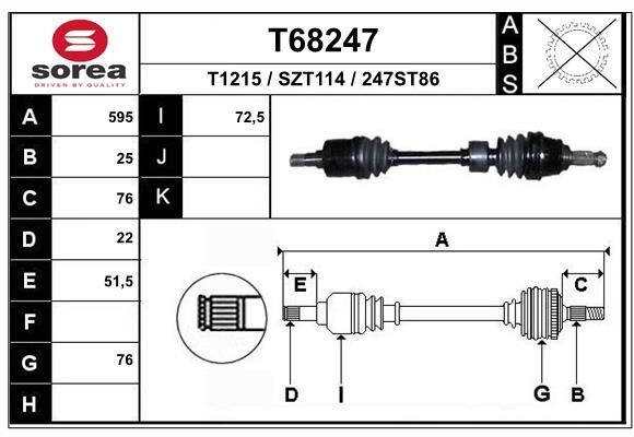 EAI hajtótengely T68247