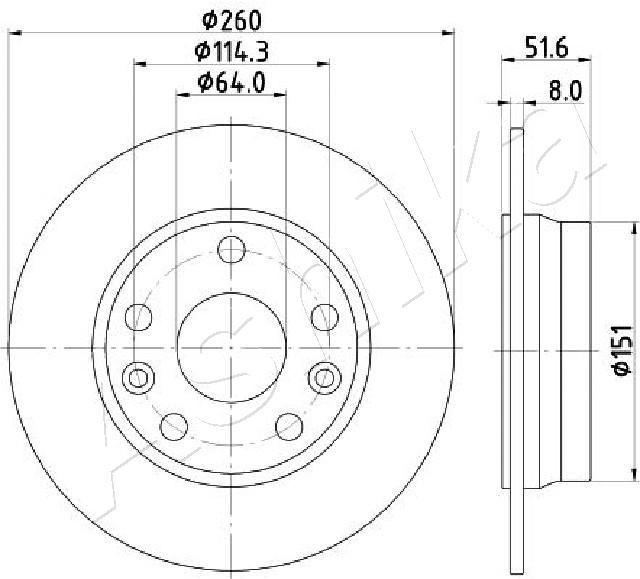 ASHIKA 61-01-135C Brake Disc