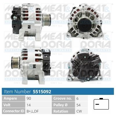 MEAT & DORIA Dynamo / Alternator 5515092