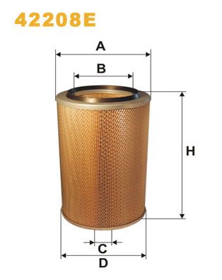 WIX FILTERS 42208E Фильтр воздушный Renault Midliner 6.2D 87-90/Manager 8.8D 91-93