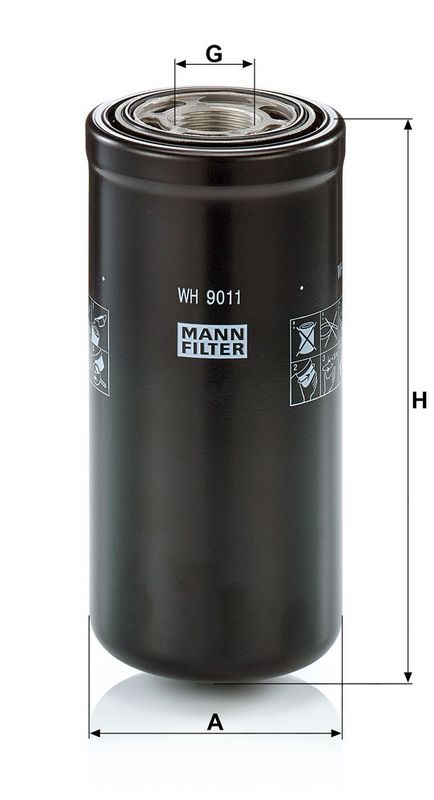 Hydraulisch filter (geschroefd) past: BOBCAT 975  CASE IH LS170, LS180  CLAAS 546, 556, 566  DITCH WITCH 100  INGERSOLL RAND P130WJD  JOHN DEERE 320, 344G, 3100, 3100 A, 3300, 3300 A, 3300 X
