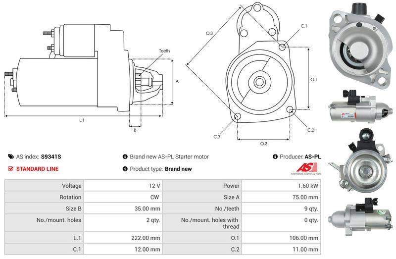 AS-PL S9341S Starter