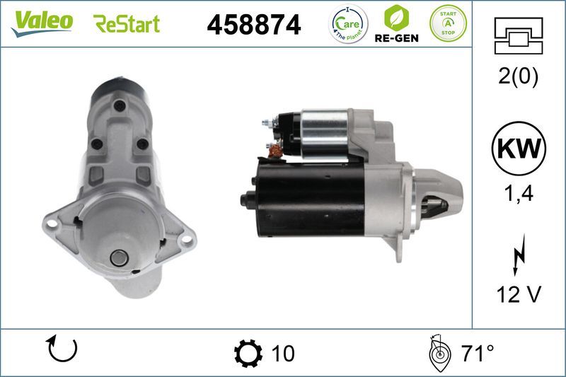 VALEO Startmotor / Starter 458874