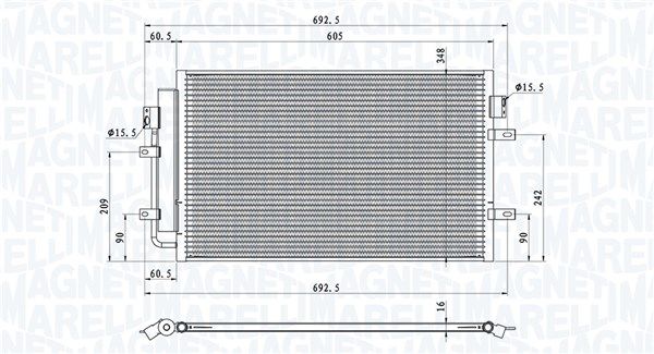 MAGNETI MARELLI kondenzátor, klíma 350203100900