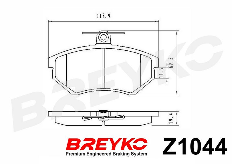 DAVID VASCO Z1044 Brake Pad Set, disc brake