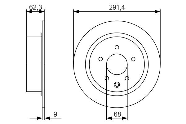 BOSCH NISSAN гальмівний диск задній Qashqai 1.6/2.0