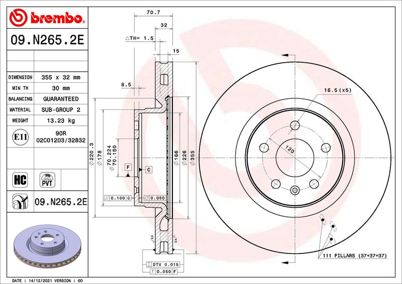 Комплект гальма, дискове гальмо, Brembo KT08021