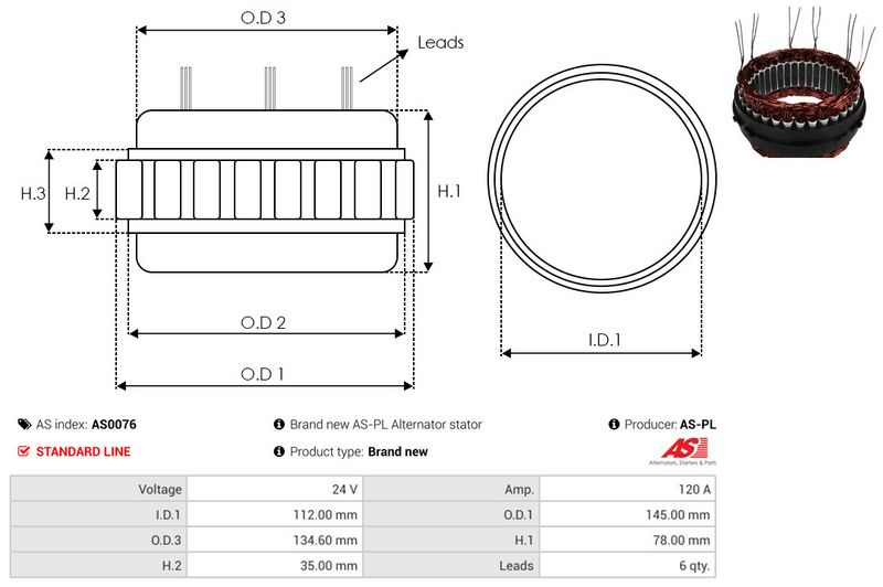 Staator, generaator, AS-PL AS0076