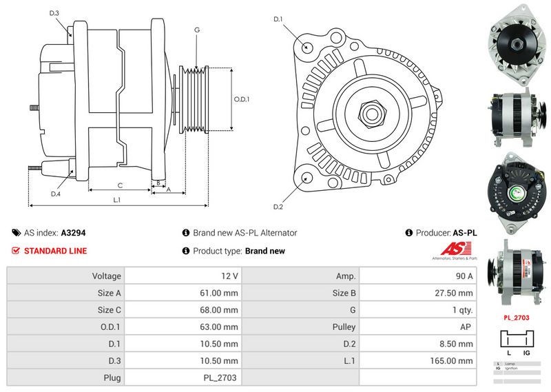 AS-PL A3294 Alternator