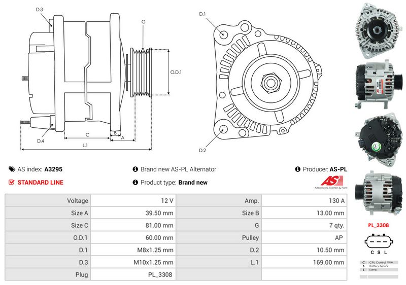 AS-PL A3295 Alternator