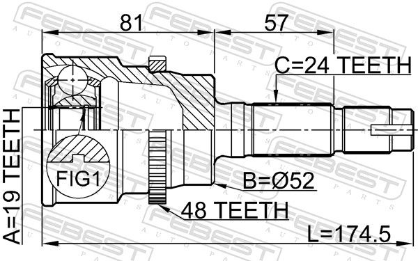 FEBEST 0910-012A48 Joint Kit, drive shaft