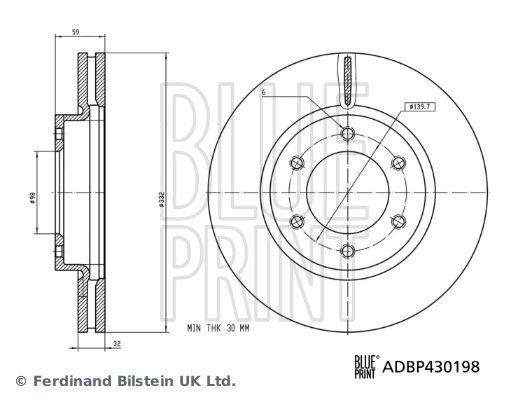 BLUE PRINT Remschijf ADBP430198