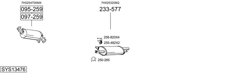 BOSAL kipufogórendszer SYS13476