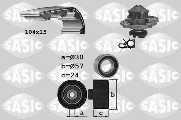 SASIC Vízpumpa + fogasszíj készlet 3906098