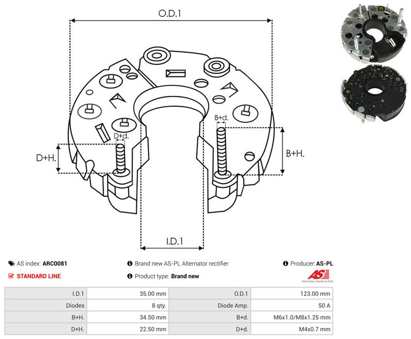 AS-PL ARC0081 Rectifier, alternator