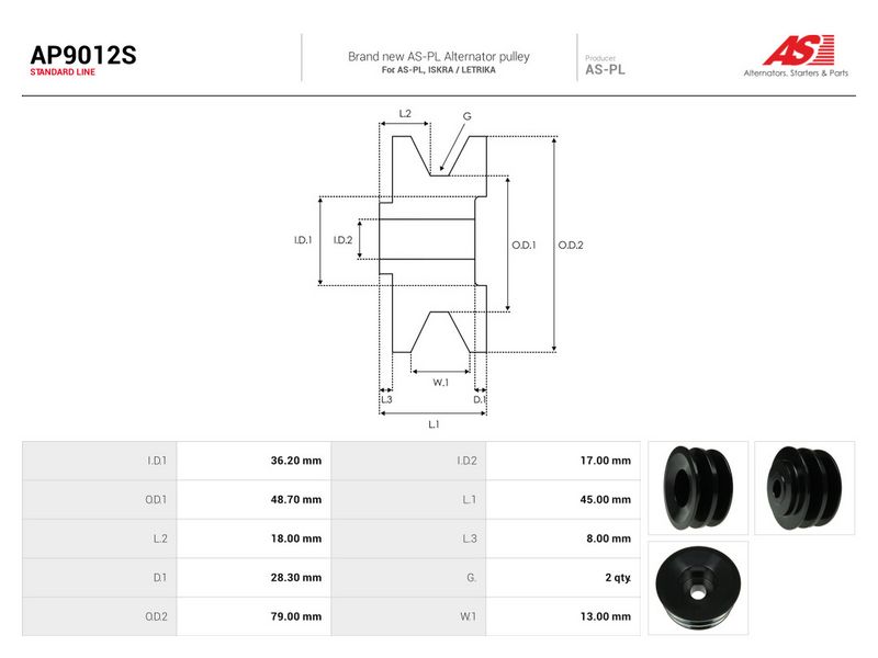 Rihmaratas, generaator, AS-PL AP9012S