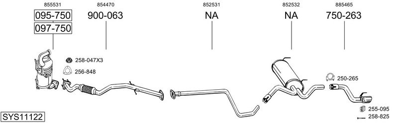 ABGASANLAGE BOSAL SYS11122