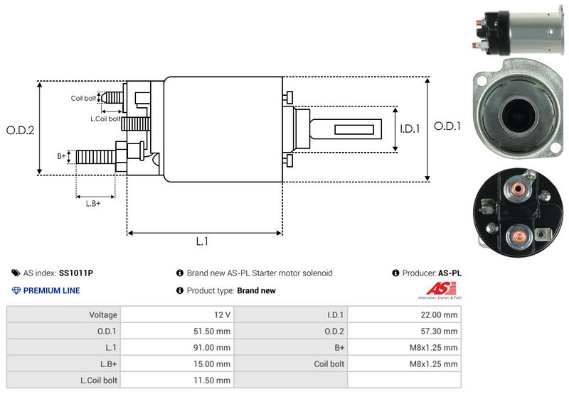 AS-PL SS1011P Solenoid Switch, starter