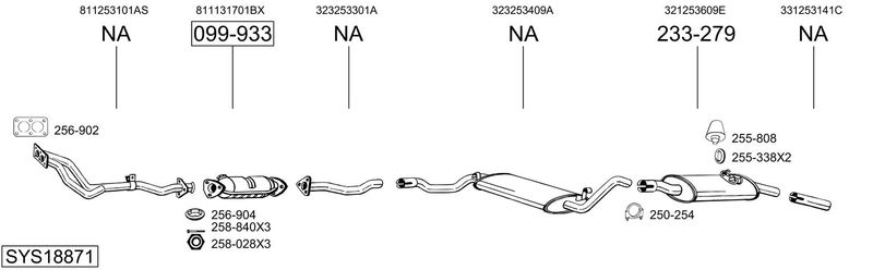 BOSAL kipufogórendszer SYS18871