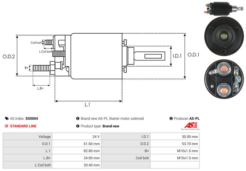 AS-PL SS0004 Solenoid Switch, starter