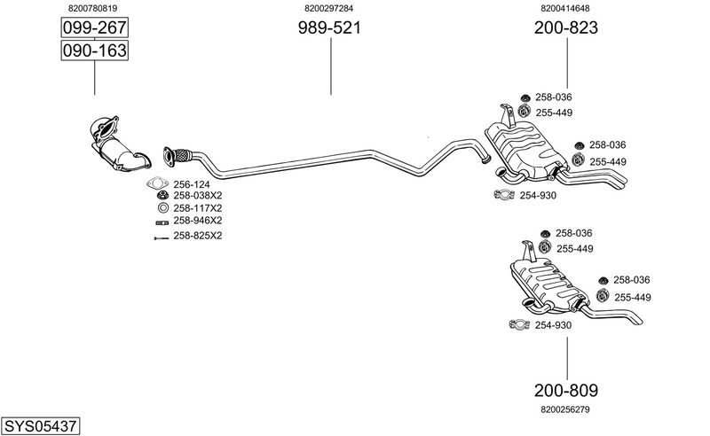 BOSAL kipufogórendszer SYS05437