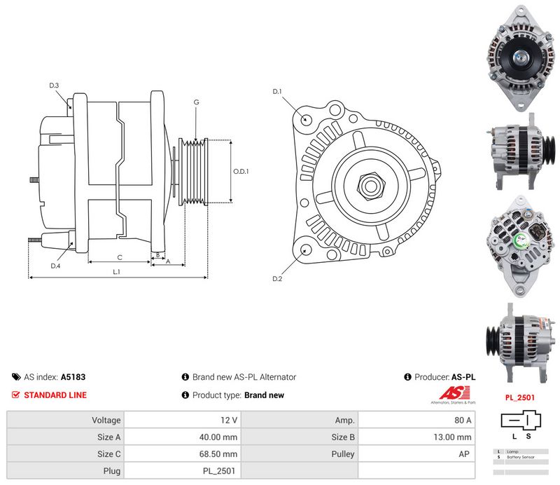AS-PL A5183 Alternator