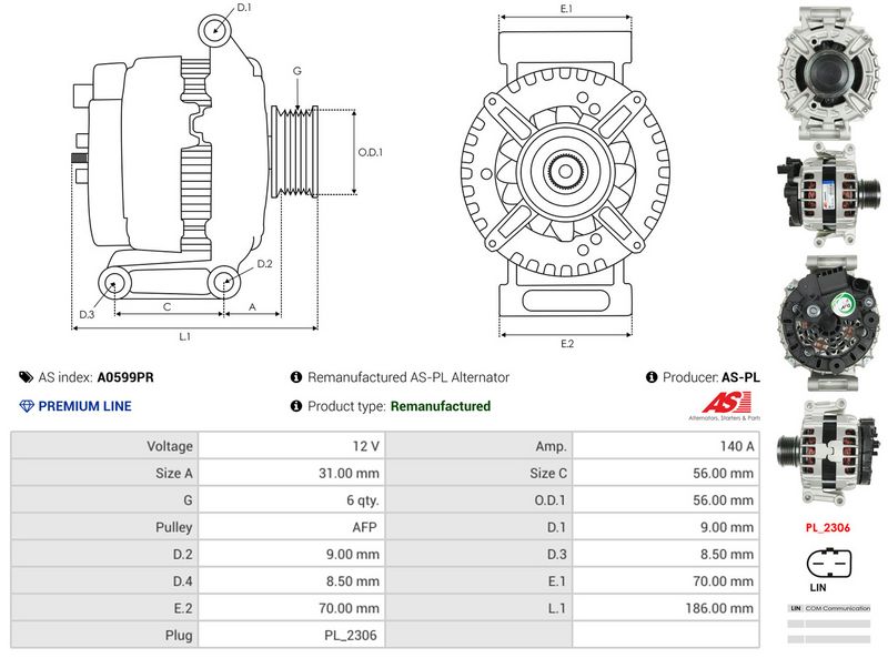 AS-PL A0599PR Alternator