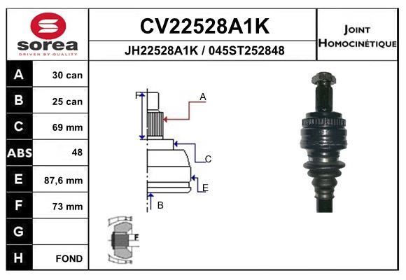 EAI csuklókészlet, hajtótengely CV22528A1K