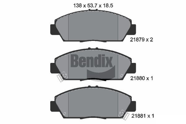 BENDIX Braking fékbetétkészlet, tárcsafék BPD1857