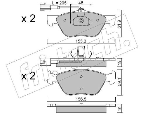 fri.tech. 085.0 Brake Pad Set, disc brake