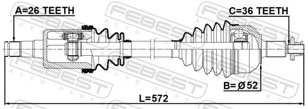 FEBEST 2314-PVLH Drive Shaft