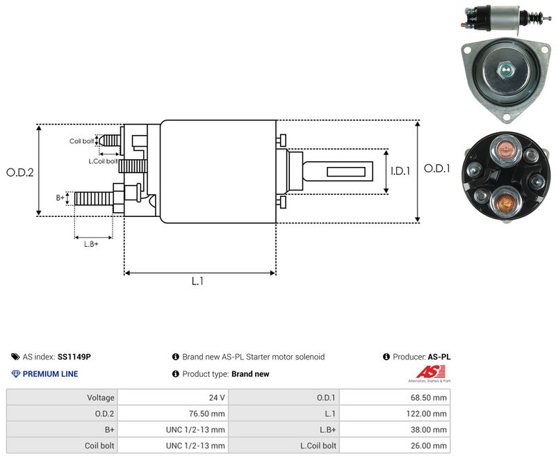 Magnetlülitus, starter, AS-PL SS1149P