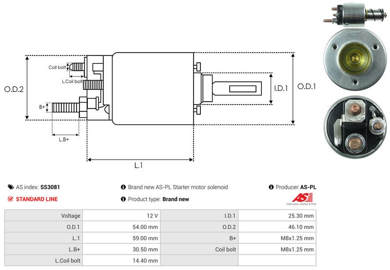 AS-PL SS3081 Solenoid Switch, starter
