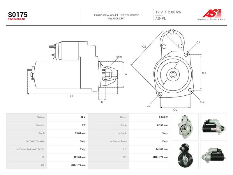 Starter, AS-PL S0175