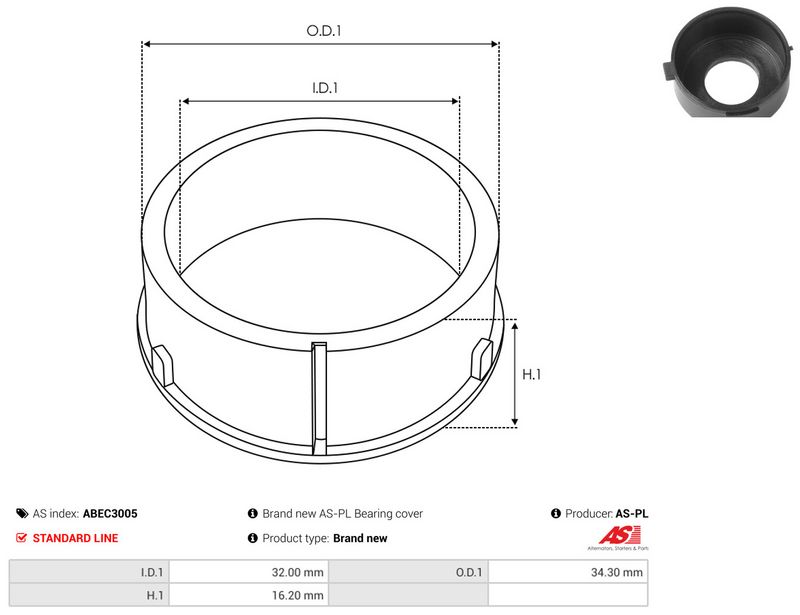 AS-PL ABEC3005 Protective Cap, alternator