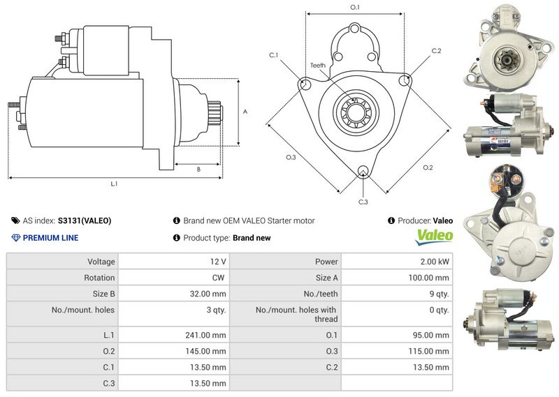AS-PL S3131(VALEO) Starter