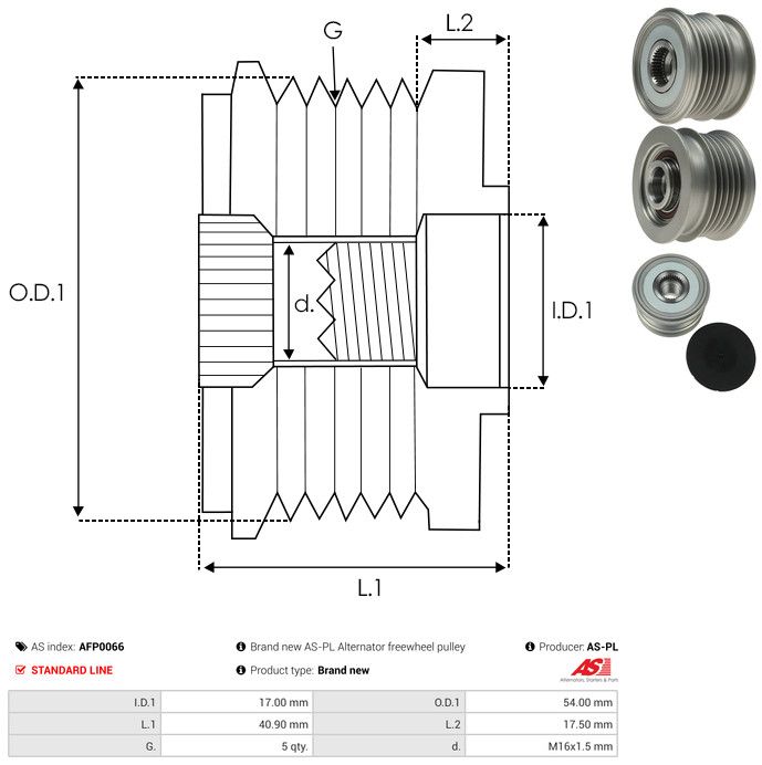AS-PL AFP0066 Alternator Freewheel Clutch