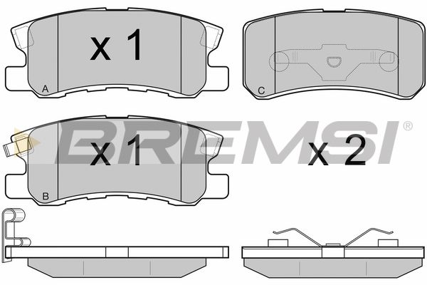 Комплект гальмівних накладок, дискове гальмо, Bremsi BP2965