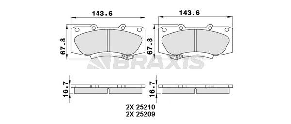 Комплект тормозных колодок на Hilux